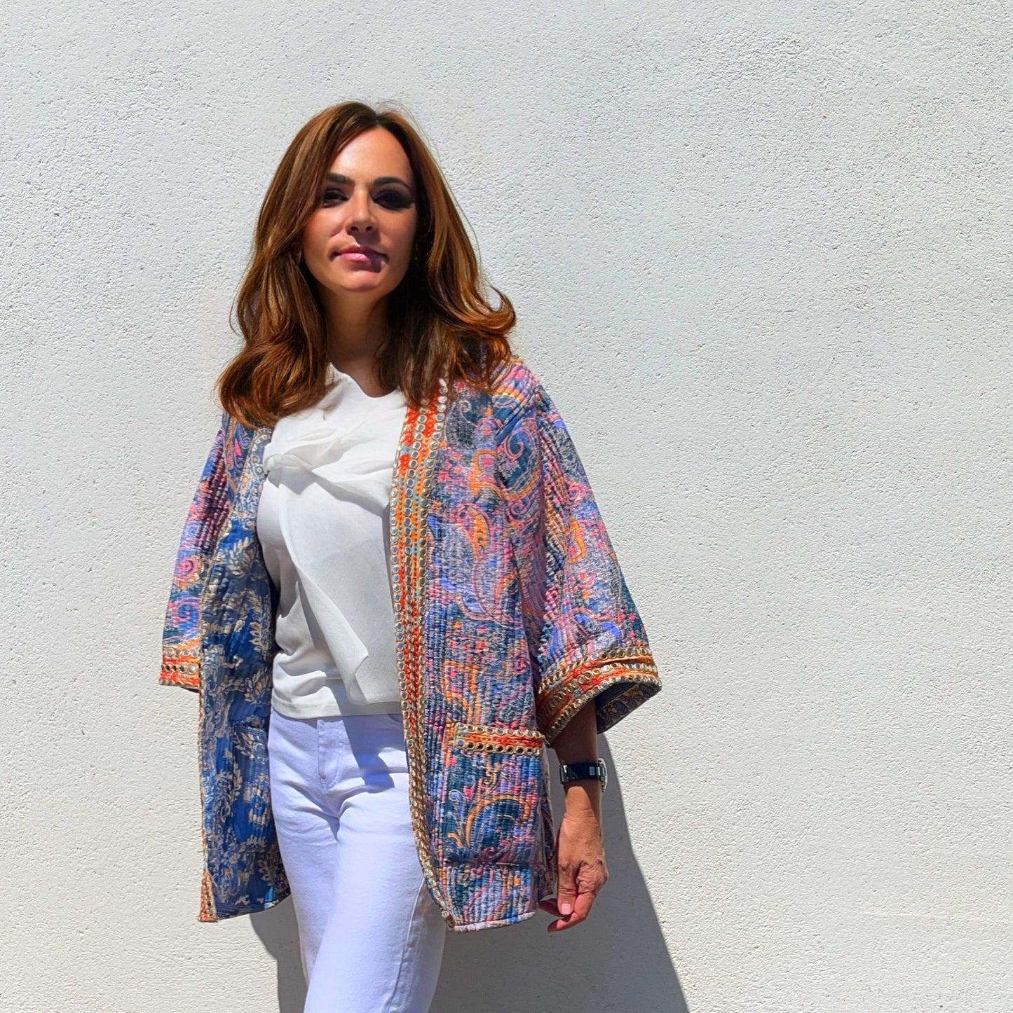 Chaqueta joya KANTHA azul