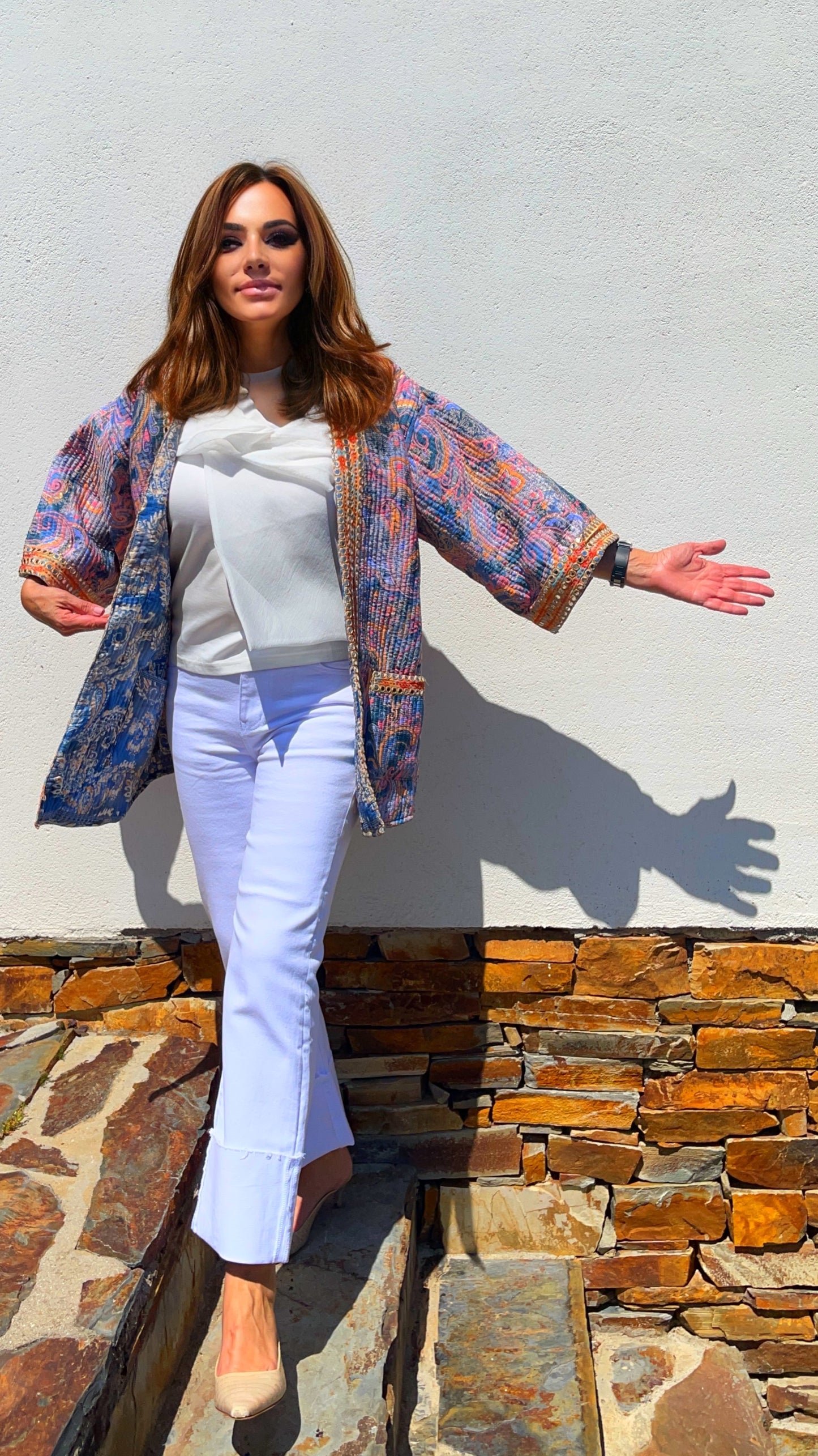 Chaqueta joya KANTHA azul