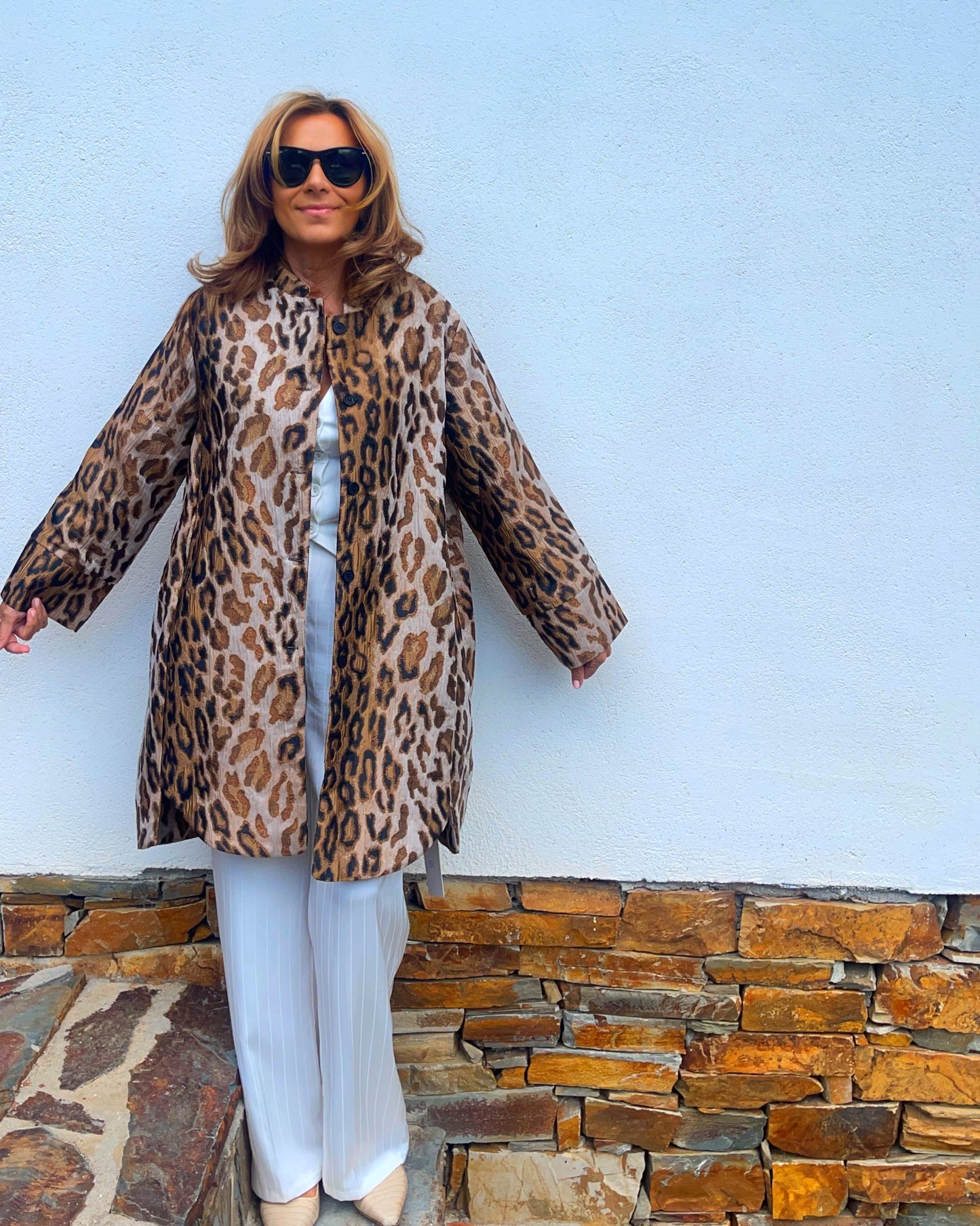 Abrigo de Coctail animal print