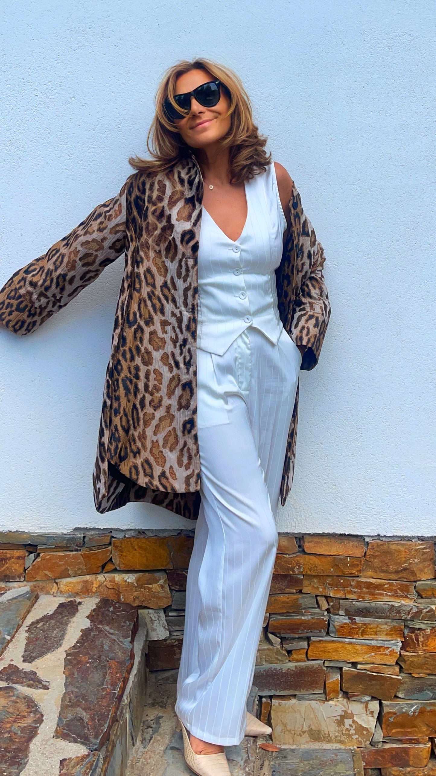 Abrigo de Coctail animal print