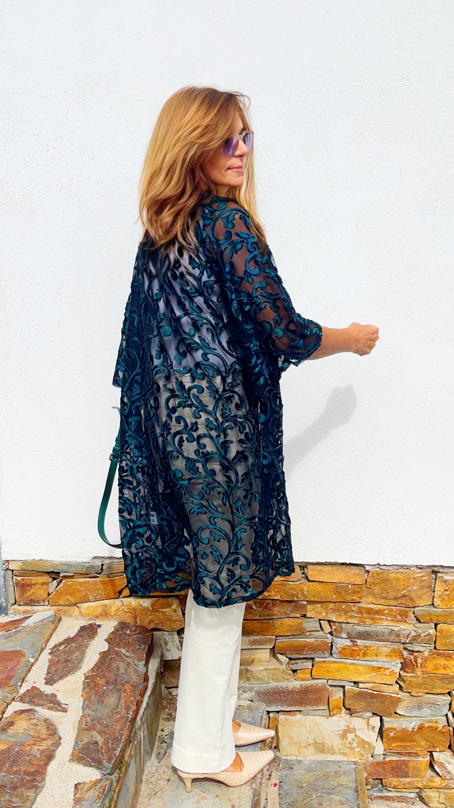 Kimono de terciopelo y seda