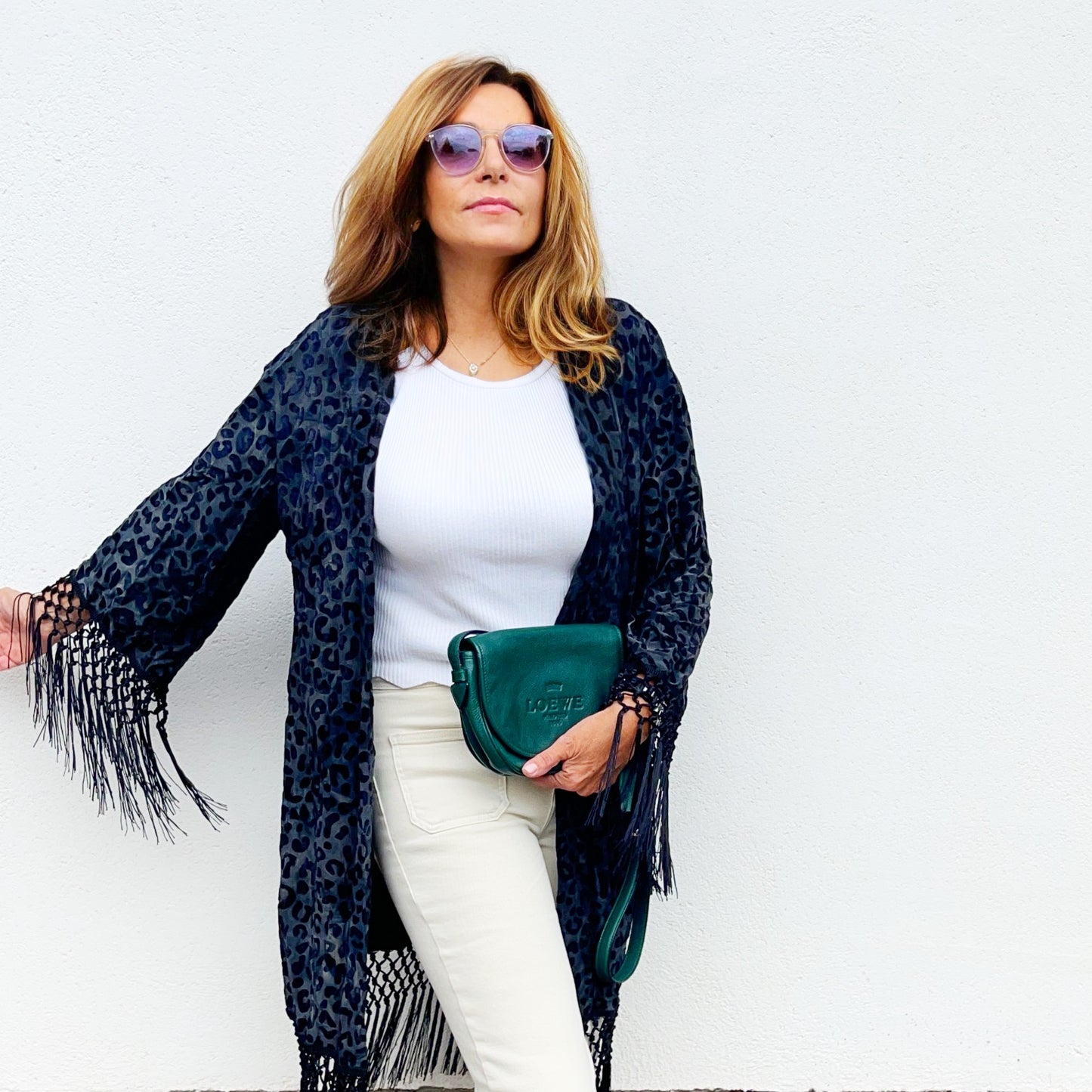 Kimono de Seda y Terciopelo Animal Print