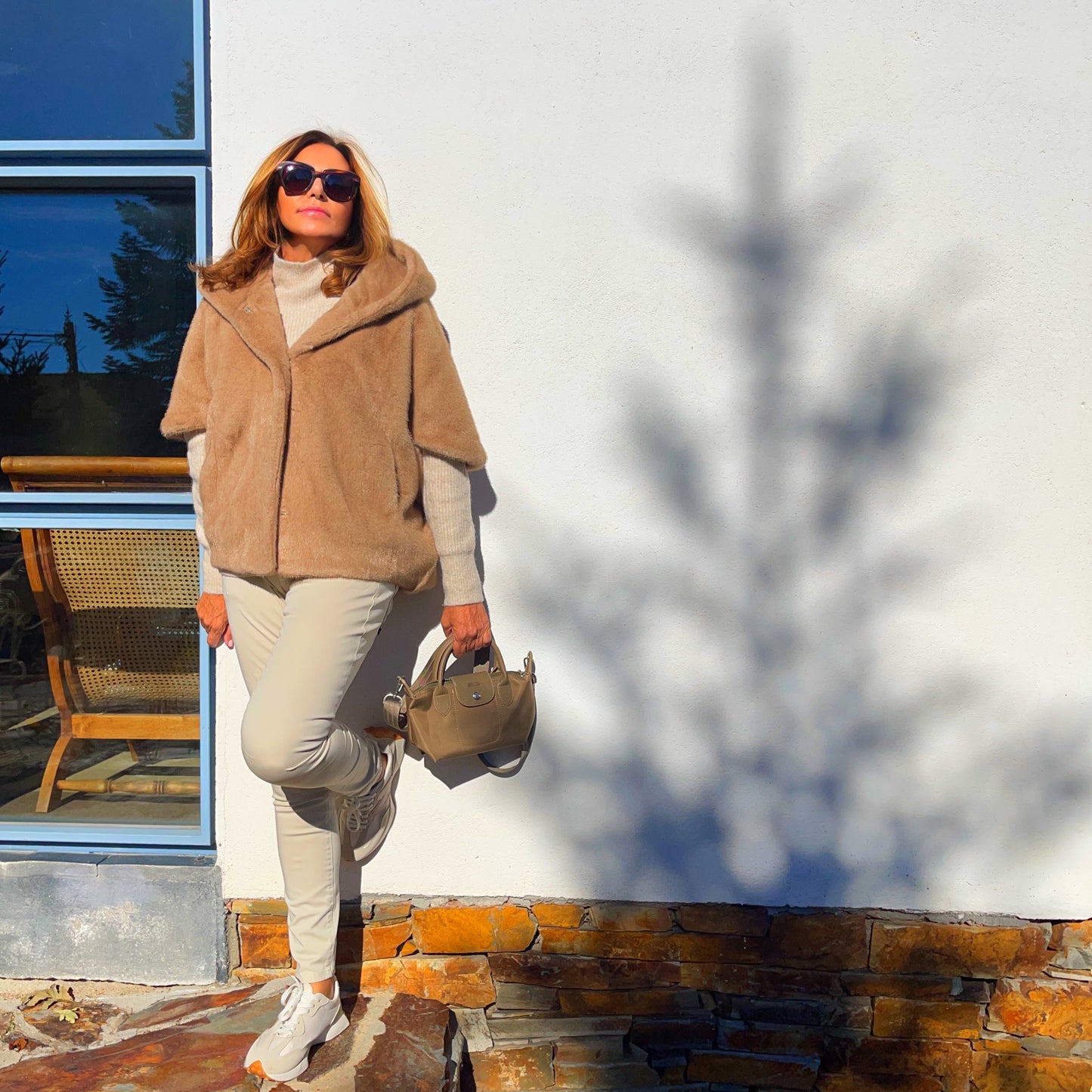 chaqueta Furry beige