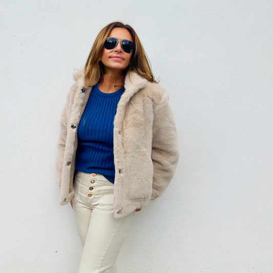 Chaqueta Furry Beige