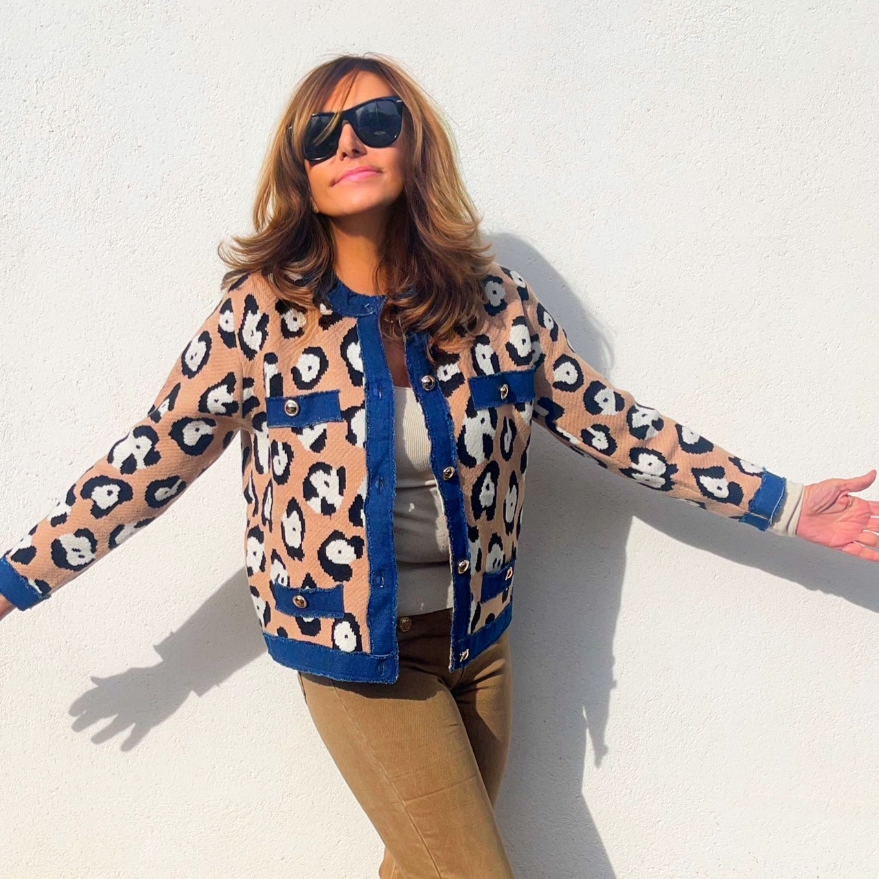 Chaqueta Animal print y denim