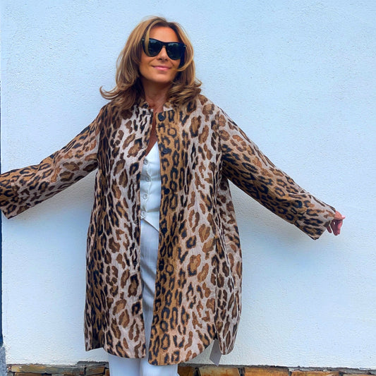 Abrigo de Coctail animal print