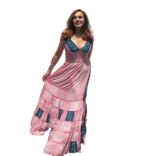 Vestido largo Inflencer coral